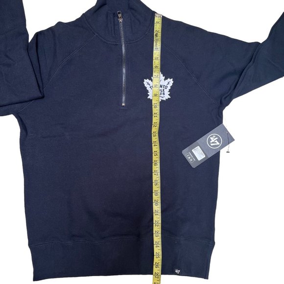 47 Brand Toronto Maple Leafs Blue Half Zip Sweatshirt Unisex Size S - Picture 8 of 8